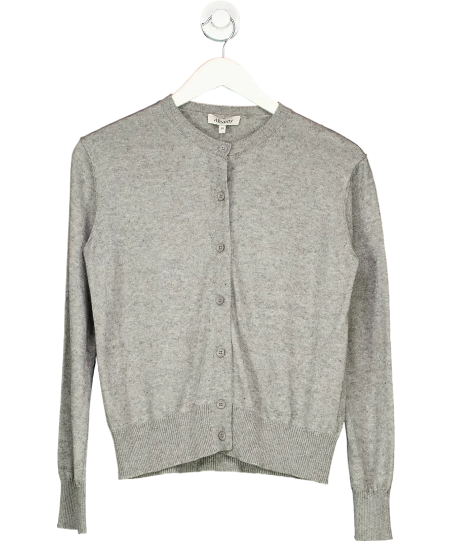 Albaray Grey Cotton & Cashmere Blend Cardigan UK 10