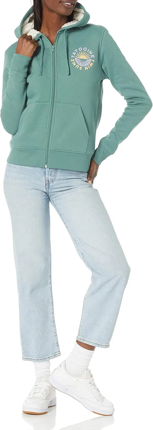 Amazon Essentials Disney | Marvel | Star Wars | Princess Women's Fleece Sherpa-Lined Full-Zip Hoodies