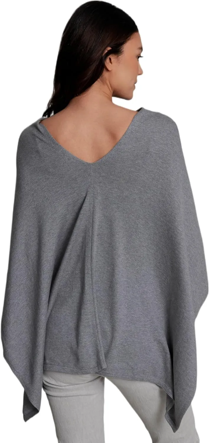 Caroline Grace Cashmere Blend Poncho by Alashan Lightweight & Super Soft - 95% Cotton 5% Cashmere - Great Gift Item