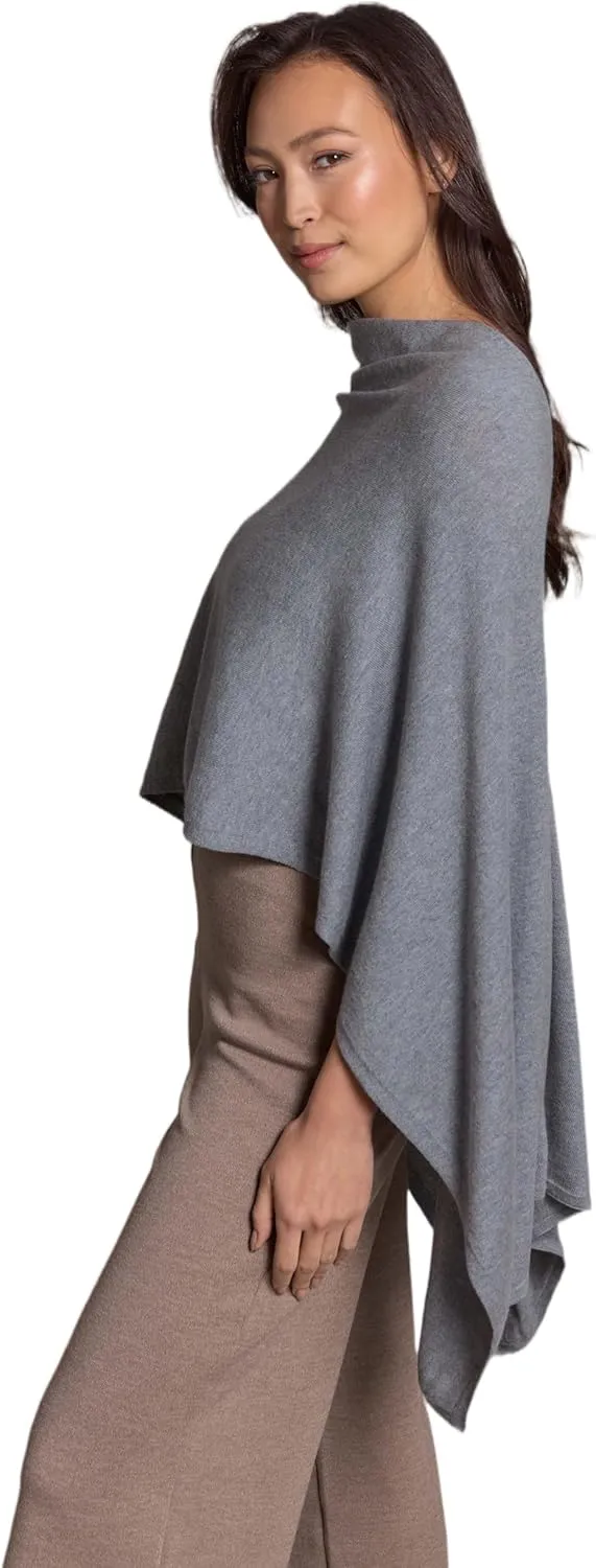 Caroline Grace Cashmere Blend Poncho by Alashan Lightweight & Super Soft - 95% Cotton 5% Cashmere - Great Gift Item