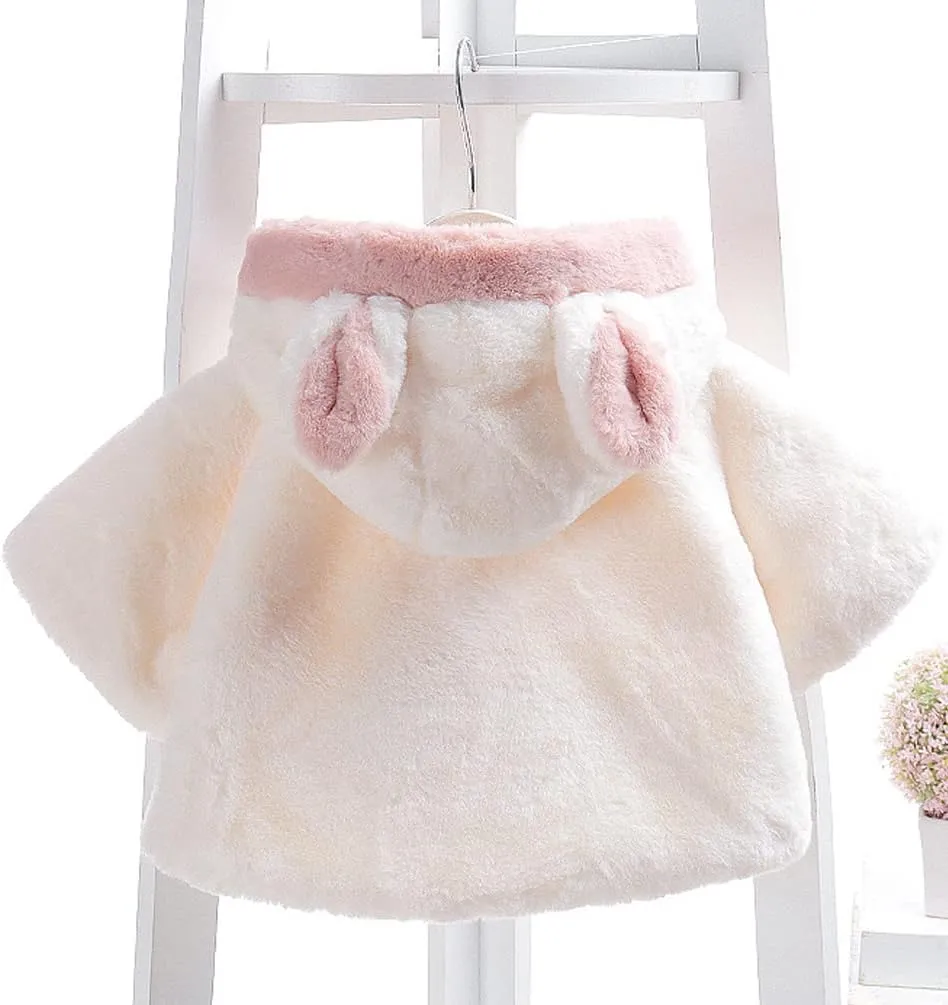 Faux Fur Coat Newborn Infant Baby Girl Jacket Cape Cloak Poncho 0-3 Years