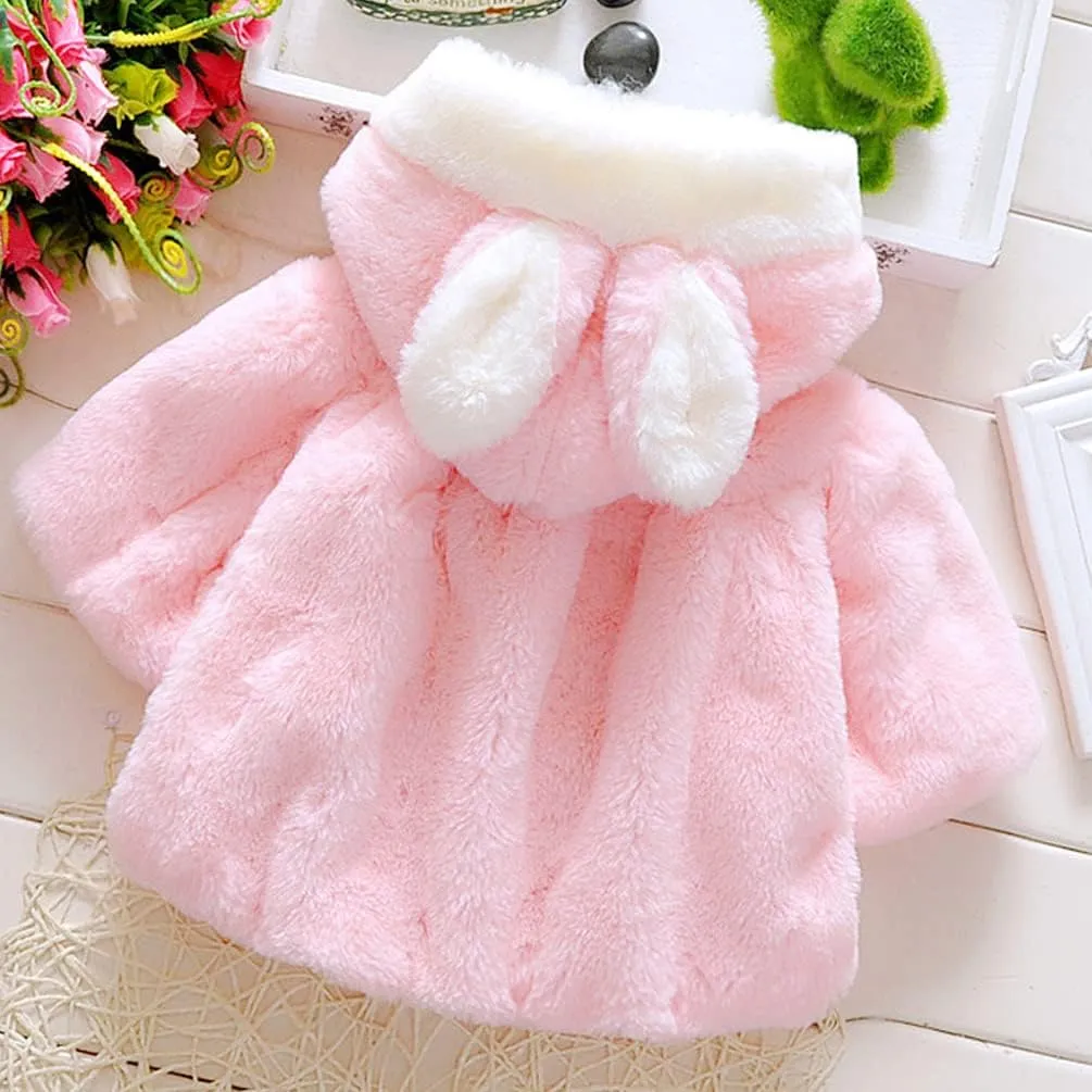 Faux Fur Coat Newborn Infant Baby Girl Jacket Cape Cloak Poncho 0-3 Years