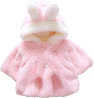 Faux Fur Coat Newborn Infant Baby Girl Jacket Cape Cloak Poncho 0-3 Years