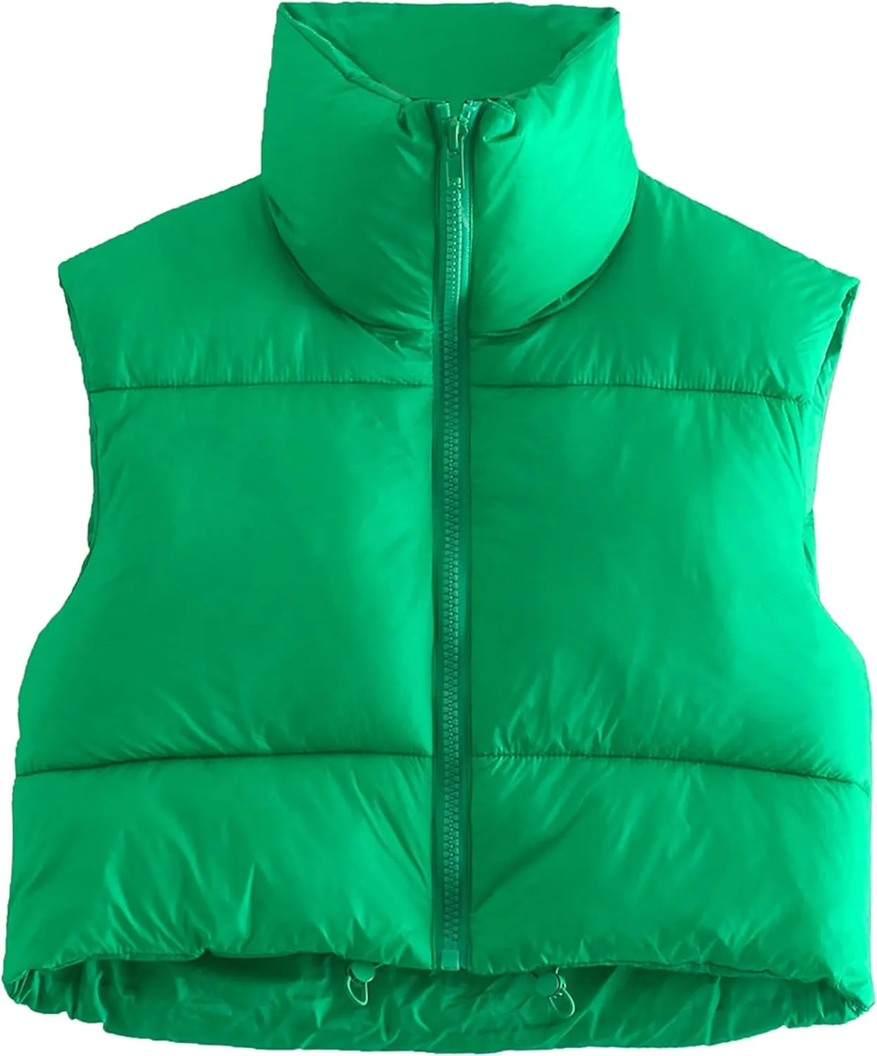 HangNiFang Women's Winter Cropped Puffer Vest Lightweight Sleeveless Warm Outerwear Puffer Vest Padded Gilet