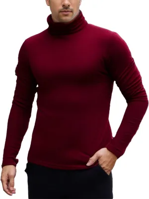 Men Casual Turtleneck Slim Fit Basic Tops Lightweight Thin Pullover Sweater Long Sleeve Underwear Male Blouse T-Shirt