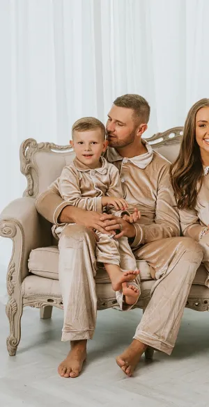 Men's Luxury Gold Velvet Pyjamas