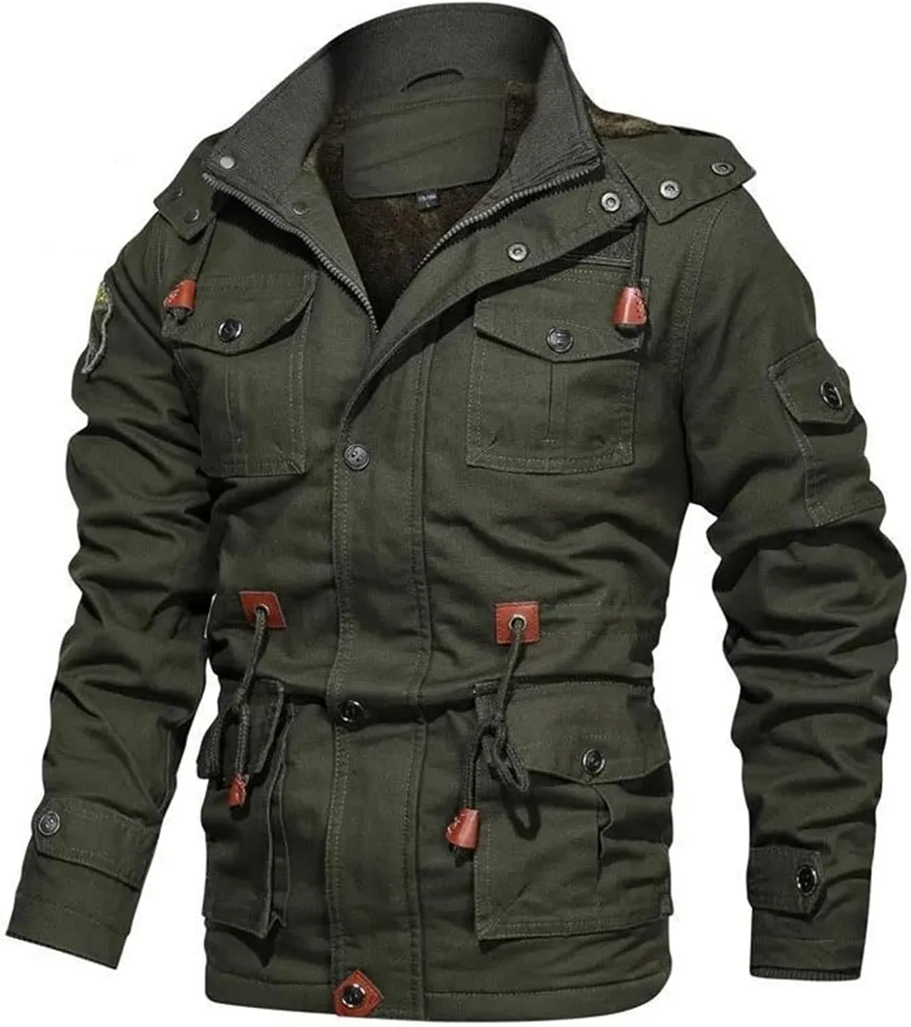 Men's Winter Coats Thick Thermal Fleece Lined Military Cargo Jacket Army Bomber Jacket