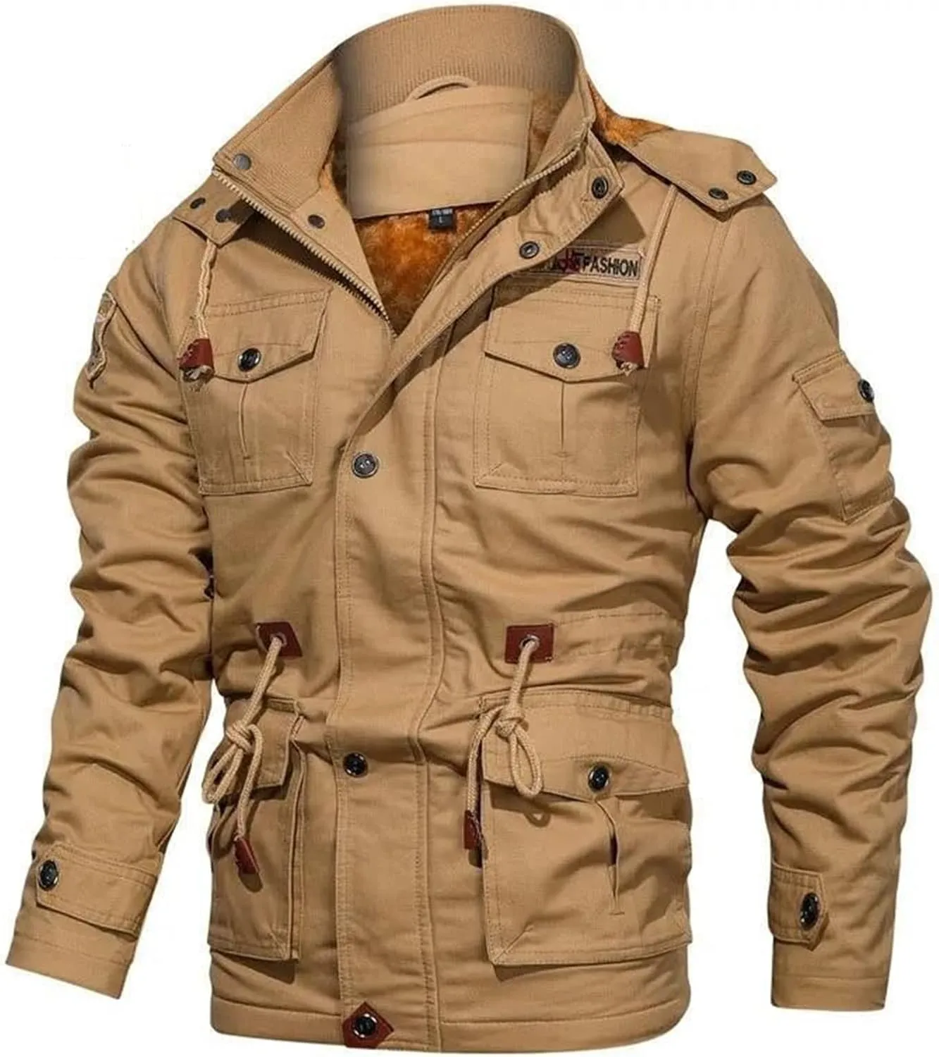 Men's Winter Coats Thick Thermal Fleece Lined Military Cargo Jacket Army Bomber Jacket