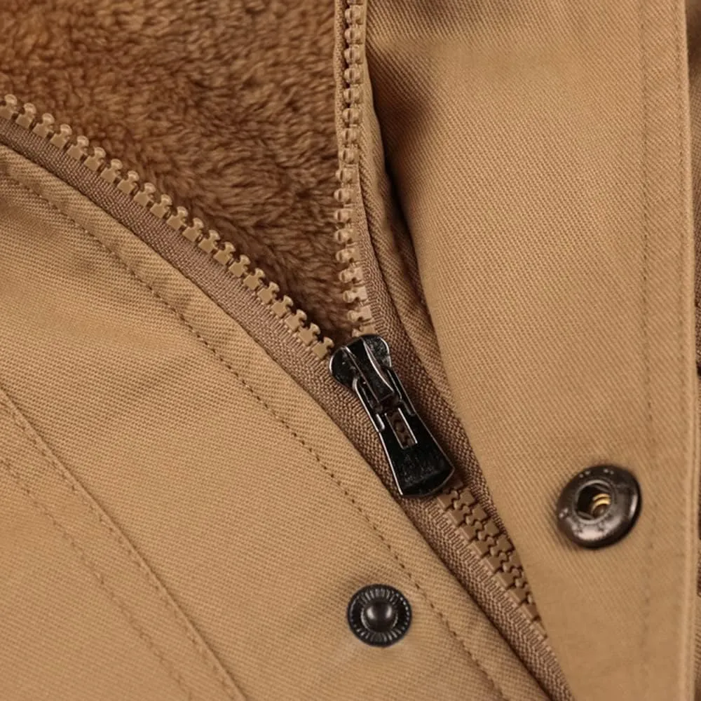 Men's Winter Coats Thick Thermal Fleece Lined Military Cargo Jacket Army Bomber Jacket