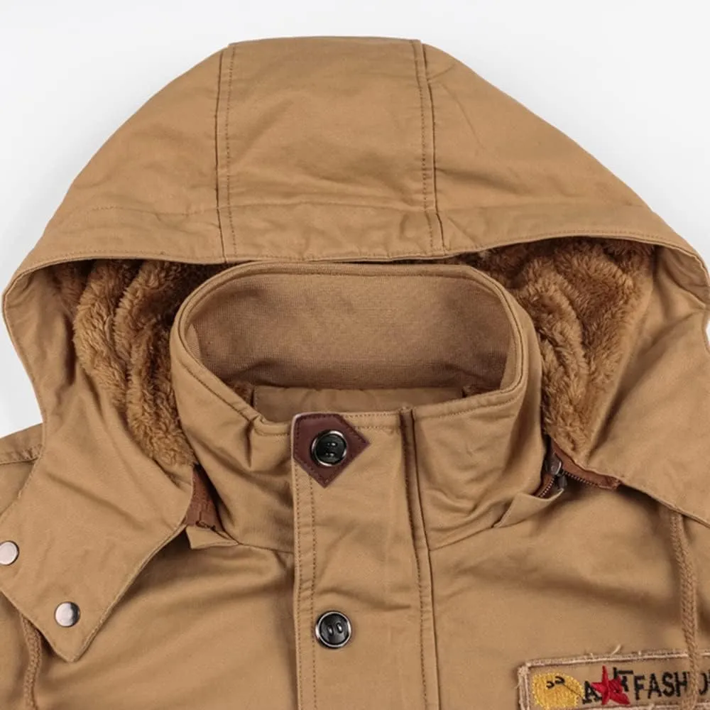 Men's Winter Coats Thick Thermal Fleece Lined Military Cargo Jacket Army Bomber Jacket