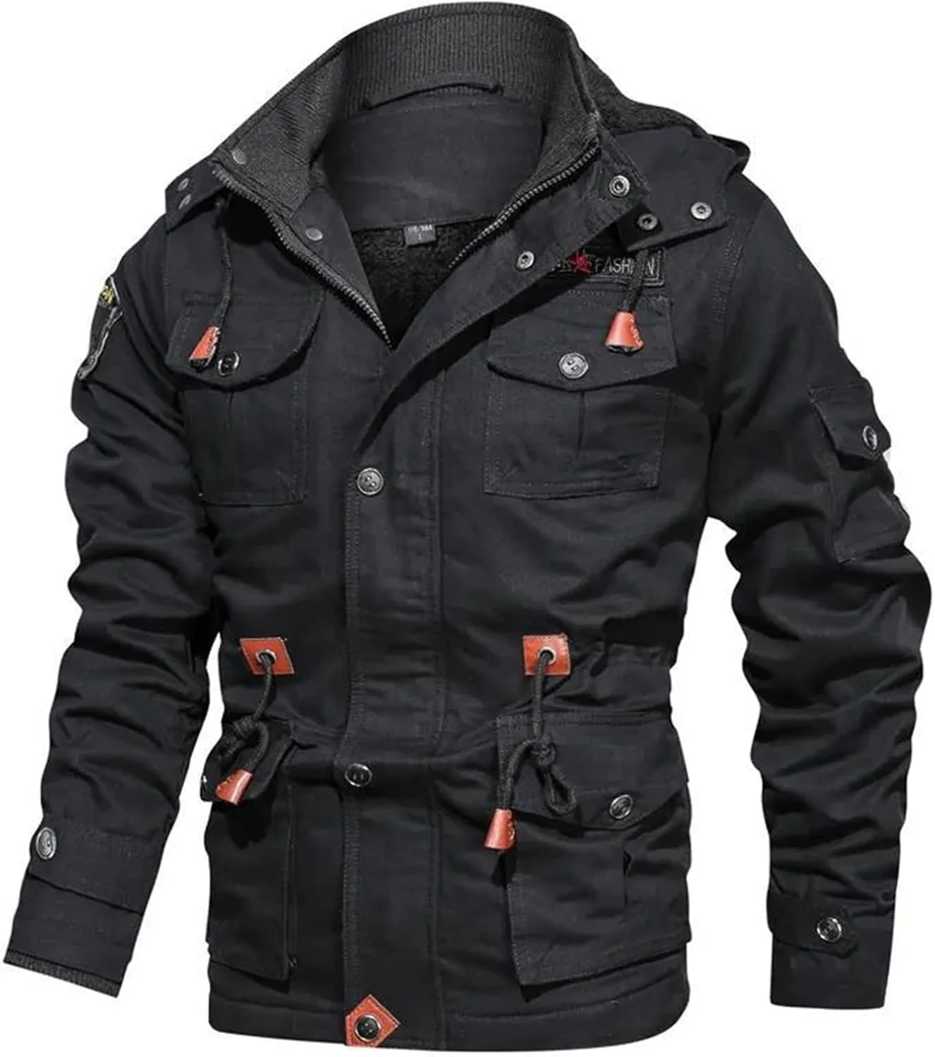 Men's Winter Coats Thick Thermal Fleece Lined Military Cargo Jacket Army Bomber Jacket