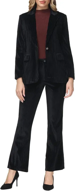 MODFUL Velvet Pant Suits for Women 2 Piece Set Casual Business Office Vintage Trouser-Suit