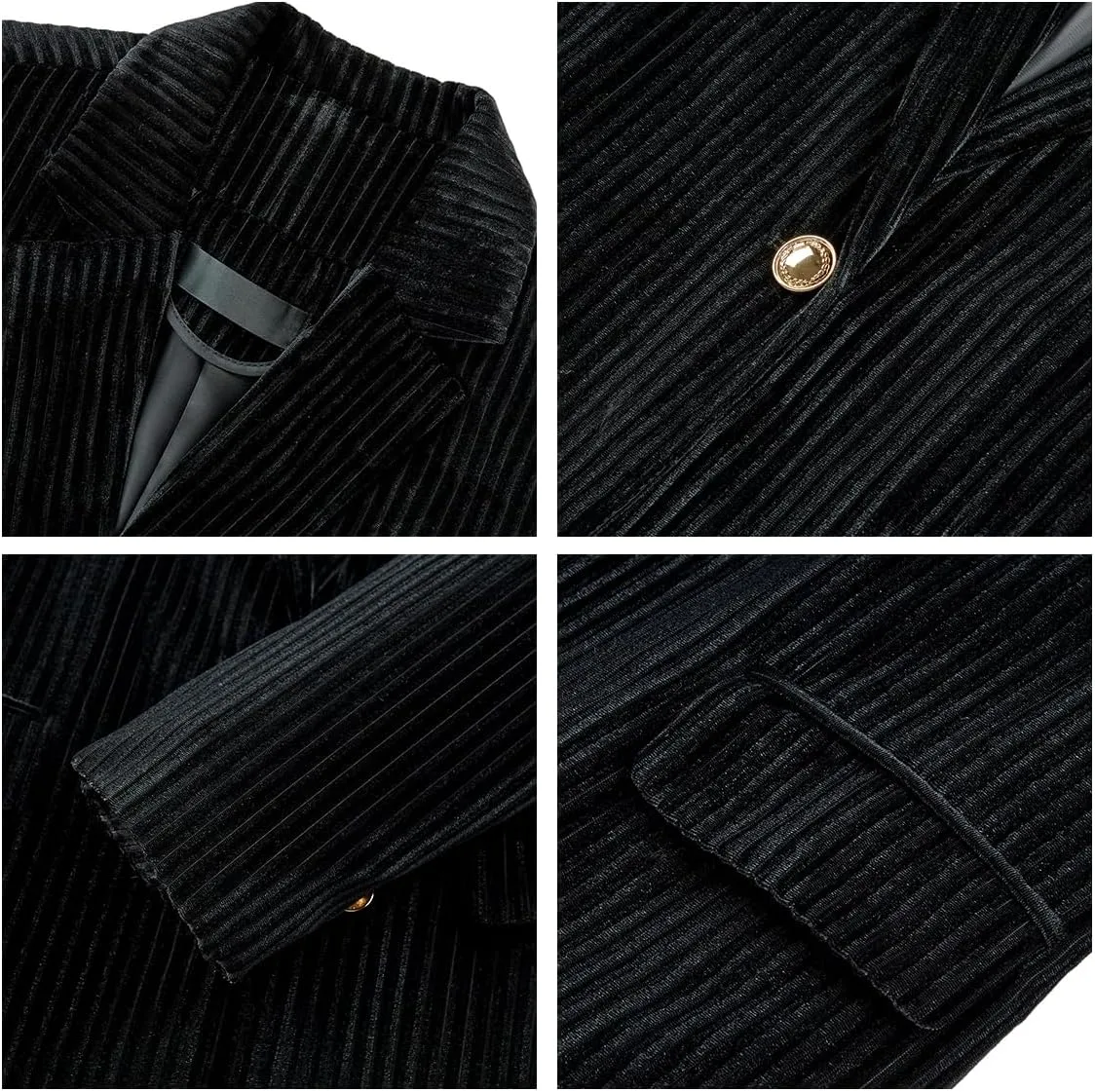 MODFUL Velvet Pant Suits for Women 2 Piece Set Casual Business Office Vintage Trouser-Suit