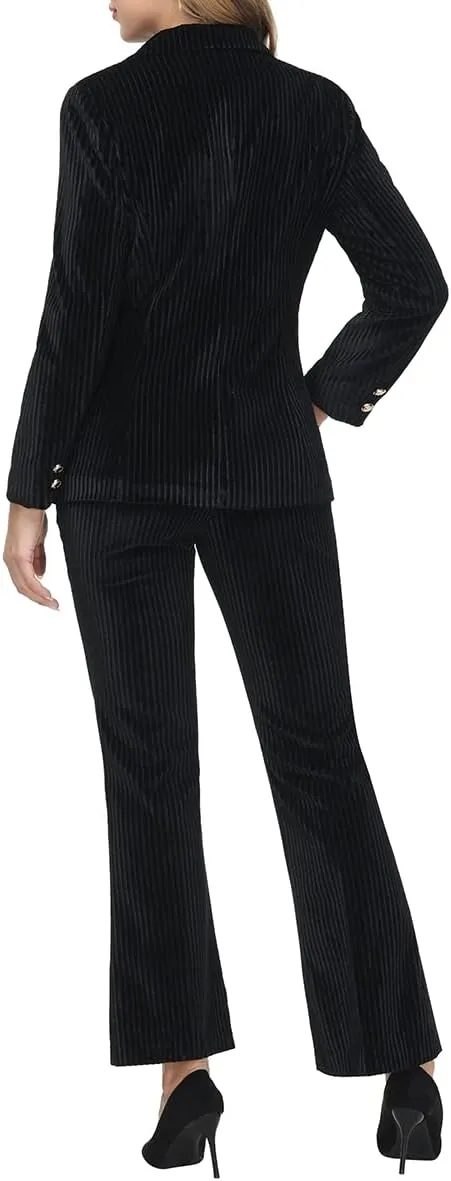 MODFUL Velvet Pant Suits for Women 2 Piece Set Casual Business Office Vintage Trouser-Suit
