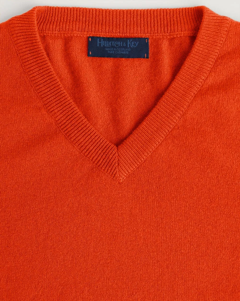 Orange Gloss V-Neck Cashmere Sweater