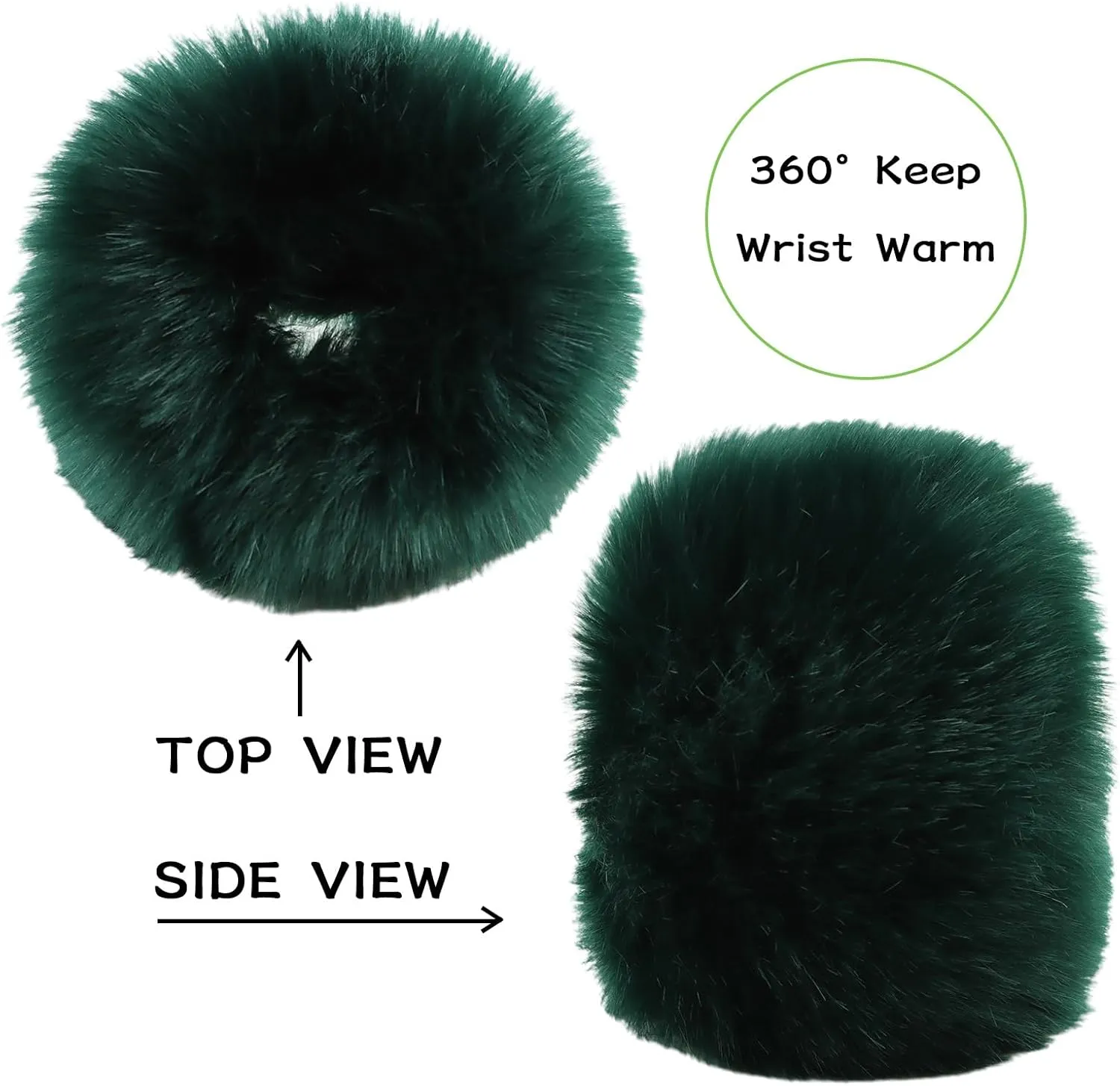 Peecabe Winter Women Fuzzy Arm Warmers Girls Faux Fur Short Wrist Cuffs Fluffy Soft Wrist Cover Ankle Warmer