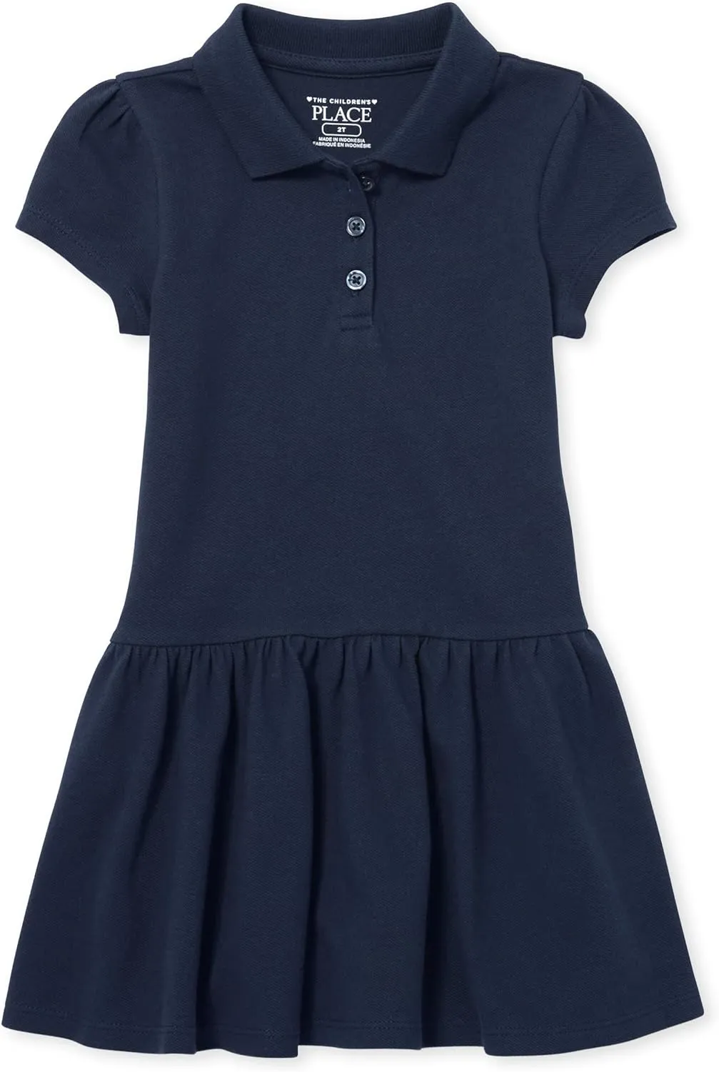 The Children's Place Baby Girls' and Toddler Short Sleeve Pique Polo Dress Drop Waist