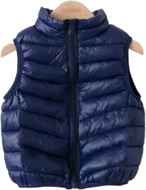 Vest Lightweight Boys Girls Down Vest Puffer Vest High Neck Quilted Outwear Sleeveless Zipper Up Puffer Vest Outdoor(Blue2,3X-Large)