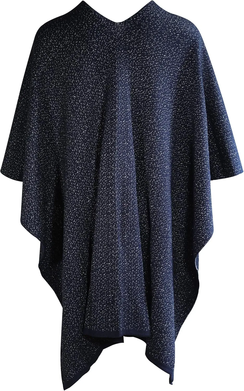 ZLYC Women's Shawl Golden Trim Knit Blanket Wrap Fringe Poncho Coat Cardigan